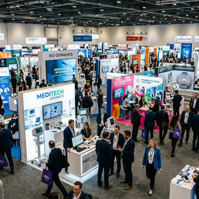 Exhibition hall and sponsor booths
